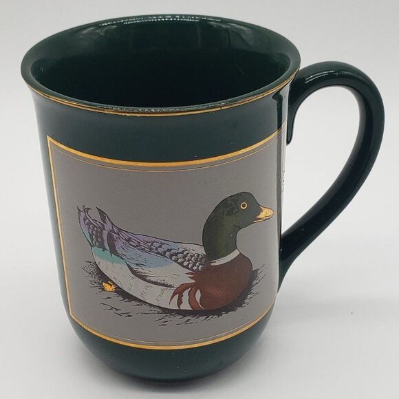 Otagiri Vintage Green Gold Trim Mallard Duck Mug - Picture 7 of 8